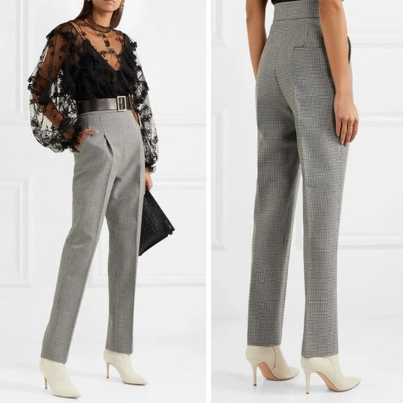 Philosophy di Lorenzo Serafini Houndstooth Wool Straight Leg Pants Quiet Luxury - Picture 1 of 10